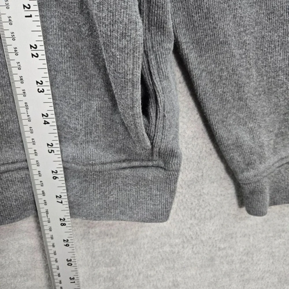 VINTAGE J Crew Men‎ Sweatshirt XL Gray Fleece Pockets 1/4 Zip Long Sleeve Y2K